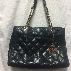 Authentic Susannah Black Large Leather Tote